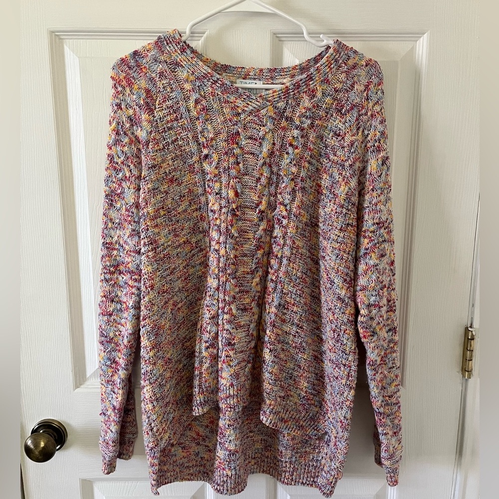 Time and Tru Multicolor Cable Knit Women’s Sweater